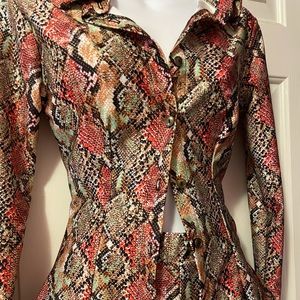 Snake Print Pants Suit